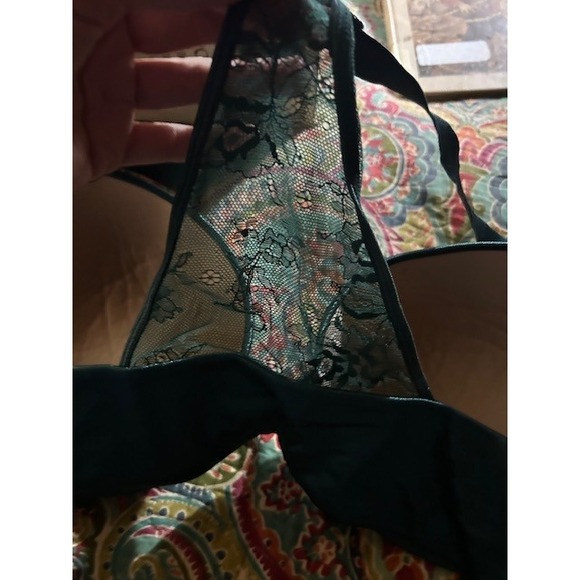 Curve Muse Womens Bra 44D Full Coverage Underwire‎ Lace Green - Picture 2 of 4